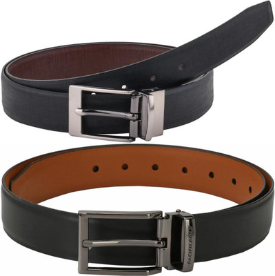 Pacific Gold Men Formal Brown, Black, Tan, Black Artificial Leather Belt