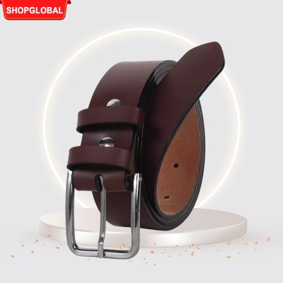 ShopGlobal Men Casual, Evening, Formal, Party Brown Artificial Leather Belt