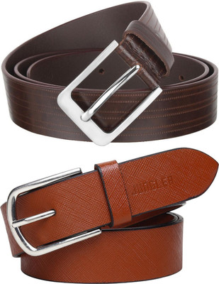 Jungler Men Evening, Party, Formal, Casual Brown, Tan Genuine Leather Belt