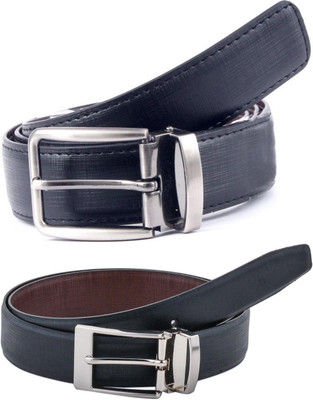 Pacific Gold Men Formal Black, Black, Blue Artificial Leather Belt