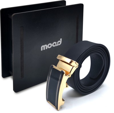 Moaad Men Casual, Evening, Formal, Party Black Genuine Leather Reversible Belt