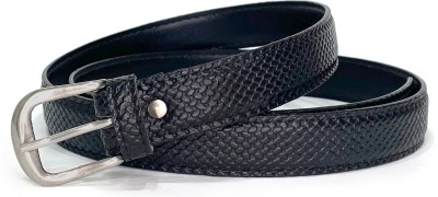 GO TRENDY Girls Casual, Formal Black Texas Leatherite, Canvas Belt