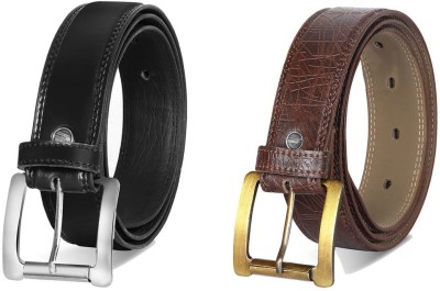 LOREM Men Party, Party, Formal, Casual Brown, Black Artificial Leather Belt