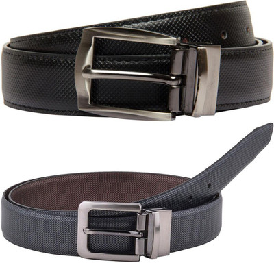 Pacific Gold Men Formal Brown, Black Artificial Leather Belt