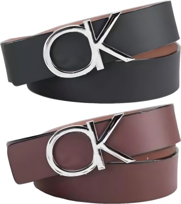 FITKNOT Boys Casual, Evening, Formal, Party Black, Brown Artificial Leather Belt