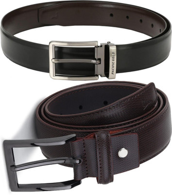 Pacific Gold Men Formal Brown, Black, Brown Artificial Leather Belt