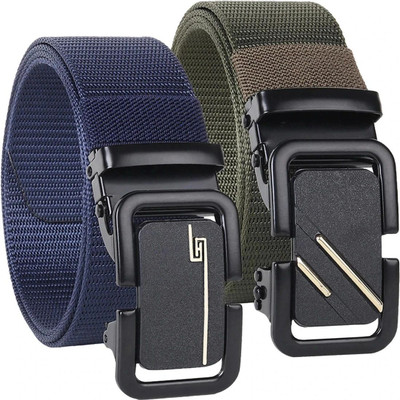 PROVOGUE Men Casual, Formal, Evening, Party Blue, Green Nylon Belt