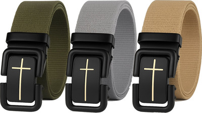 JK Leather Men Casual Multicolor Nylon Belt