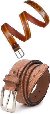 Jungler Men Evening, Party, Formal, Casual Tan, Brown Genuine Leather Belt