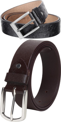 Jungler Men Evening, Party, Formal, Casual Black, Brown Genuine Leather Belt
