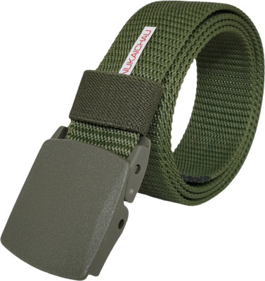 NUKAICHAU Men & Women Casual, Evening, Party Green Nylon Belt