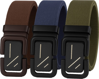 JK Leather Men Casual Multicolor Nylon Belt
