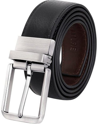 LEATHERTONE Men Casual, Evening, Formal Black Artificial Leather Reversible Belt