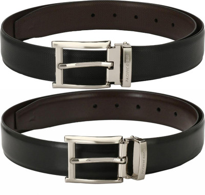 Pacific Gold Men Formal Brown, Black Artificial Leather Belt