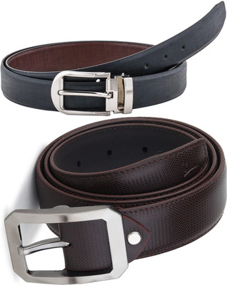Pacific Gold Men Formal Brown, Black, Brown Artificial Leather Belt