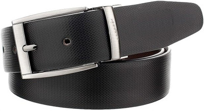 Micron Men Casual, Evening, Formal, Party Black Genuine Leather Reversible Belt