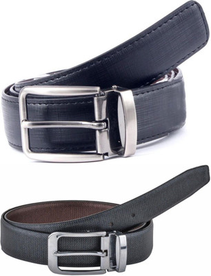Pacific Gold Men Formal Black, Blue Artificial Leather Belt