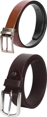 Jungler Men Evening, Party, Formal, Casual Brown, Black, Brown Genuine Leather Belt