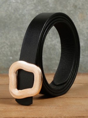 Teakwood Leathers Women Casual Black Genuine Leather Belt