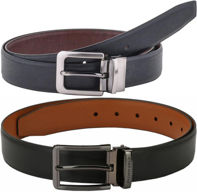 Pacific Gold Men Formal Brown, Black, Tan, Black Artificial Leather Belt