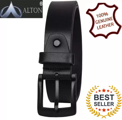 Alton Boys & Girls Casual, Party, Evening, Formal Black Genuine Leather Reversible Belt