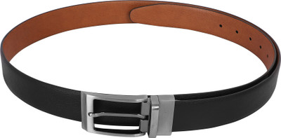 vizodo Men Formal Black Synthetic Reversible Belt