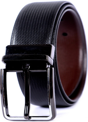 Leather Patta Men Formal Black Genuine Leather Reversible Belt