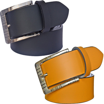 PROVOGUE Men Casual Black, Tan Synthetic Belt