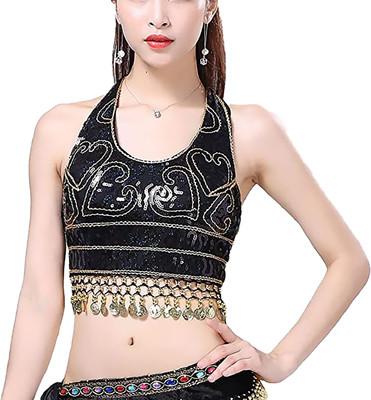VRITRAZ Party Printed Women Black Top