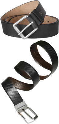 Jungler Men Evening, Party, Formal, Casual Black, Black Genuine Leather Belt