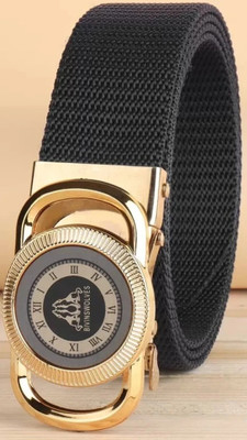 SHINE STYLE Men Black Nylon Belt