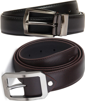 Pacific Gold Men Formal Black, Brown Artificial Leather Belt