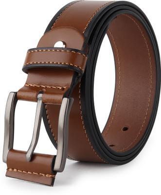 EXOCOETUS Men Formal, Casual, Evening, Party Tan Genuine Leather Belt