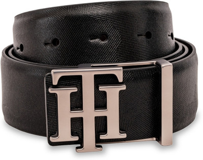 TOMMY HILFIGER Men Casual Black Genuine Leather Reversible Belt