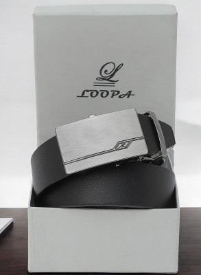 LOOPA Men Formal, Casual, Evening, Party Black Genuine Leather Belt