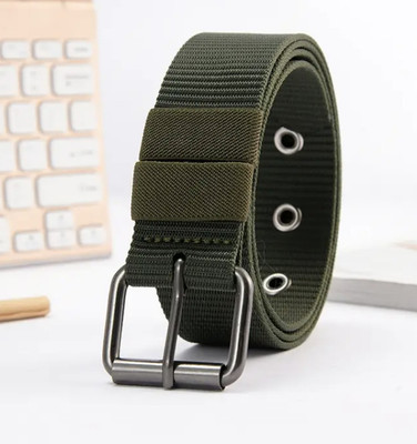 LEATHERTONE Men Casual, Evening Green Nylon Belt