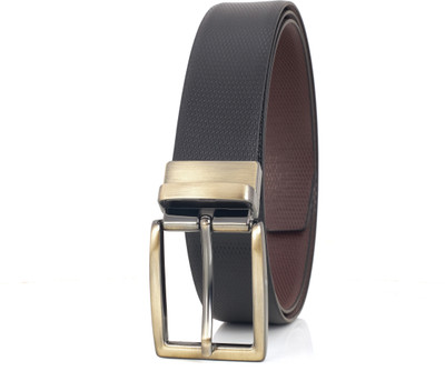 JI ACCESSORIES Men Casual, Formal, Party Gold Artificial Leather Reversible Belt