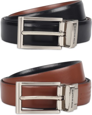 PETER ENGLAND Men Black, Brown Genuine Leather Belt