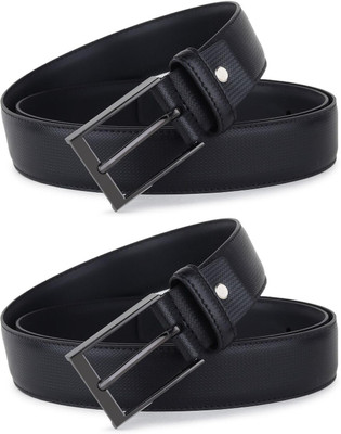 Pacific Gold Men Formal Black, Black Artificial Leather Belt