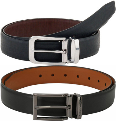 Pacific Gold Men Formal Brown, Tan, Black Artificial Leather Belt