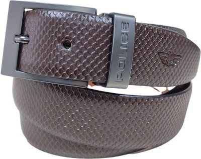 Police Men Casual, Evening Brown, Tan Genuine Leather Reversible Belt