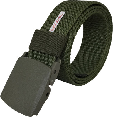 NUKAICHAU Men Casual, Evening, Party Green Nylon Belt