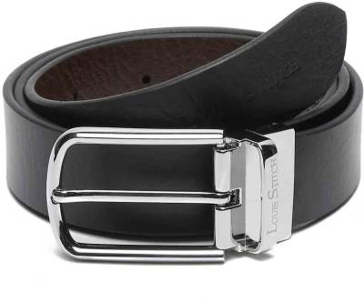 LOUIS STITCH Men Formal Black Genuine Leather Reversible Belt - Price  History