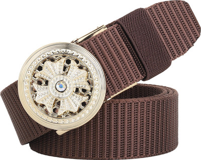 LOOPA Men Casual Brown Nylon Belt