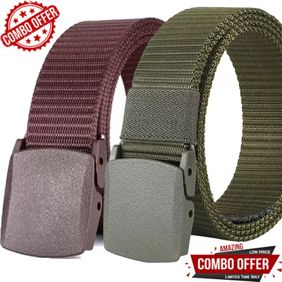 JKM COLLECTION Men Formal Multicolor Nylon Belt