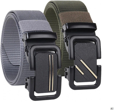 BPRIDE Men Casual, Evening, Formal, Party Grey, Green Nylon Belt