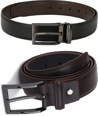 Pacific Gold Men Formal Brown, Black, Brown Artificial Leather Belt