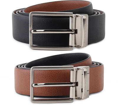 Allen Solly Men Formal, Casual, Party Black, Tan Genuine Leather Reversible Belt