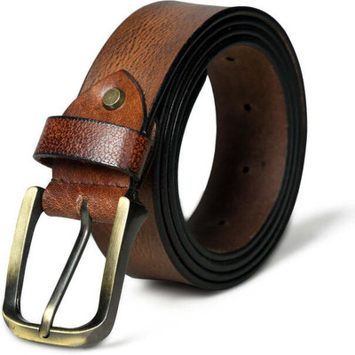 Mahetri Men Casual, Evening, Formal, Party Tan Genuine Leather Belt
