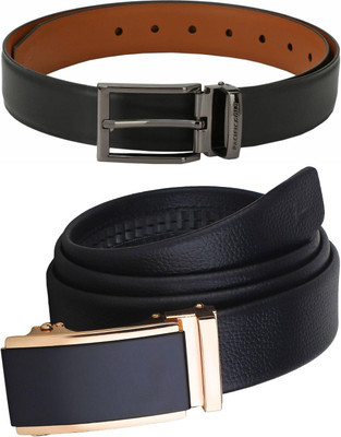 Pacific Gold Men Formal Black Artificial Leather Belt